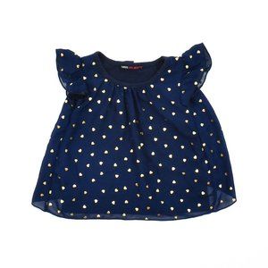 Toddler Girl's Gold Hearts Pattern Layered Top